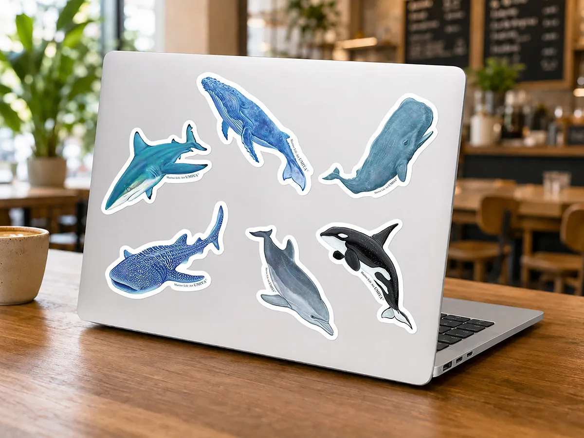 お魚ステッカー｜ノートパソコン